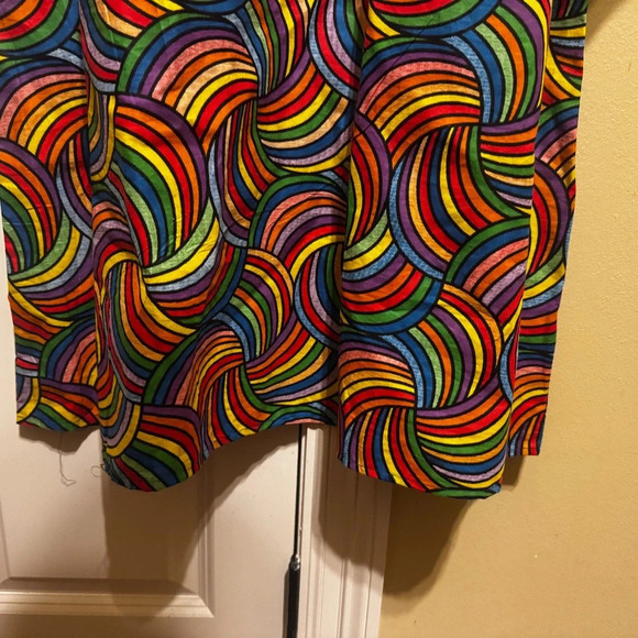 Lapogee Women’s Rainbow Colorful Short Ruffle Sleeve Plus Size Dress Sz 2X - Picture 4 of 11
